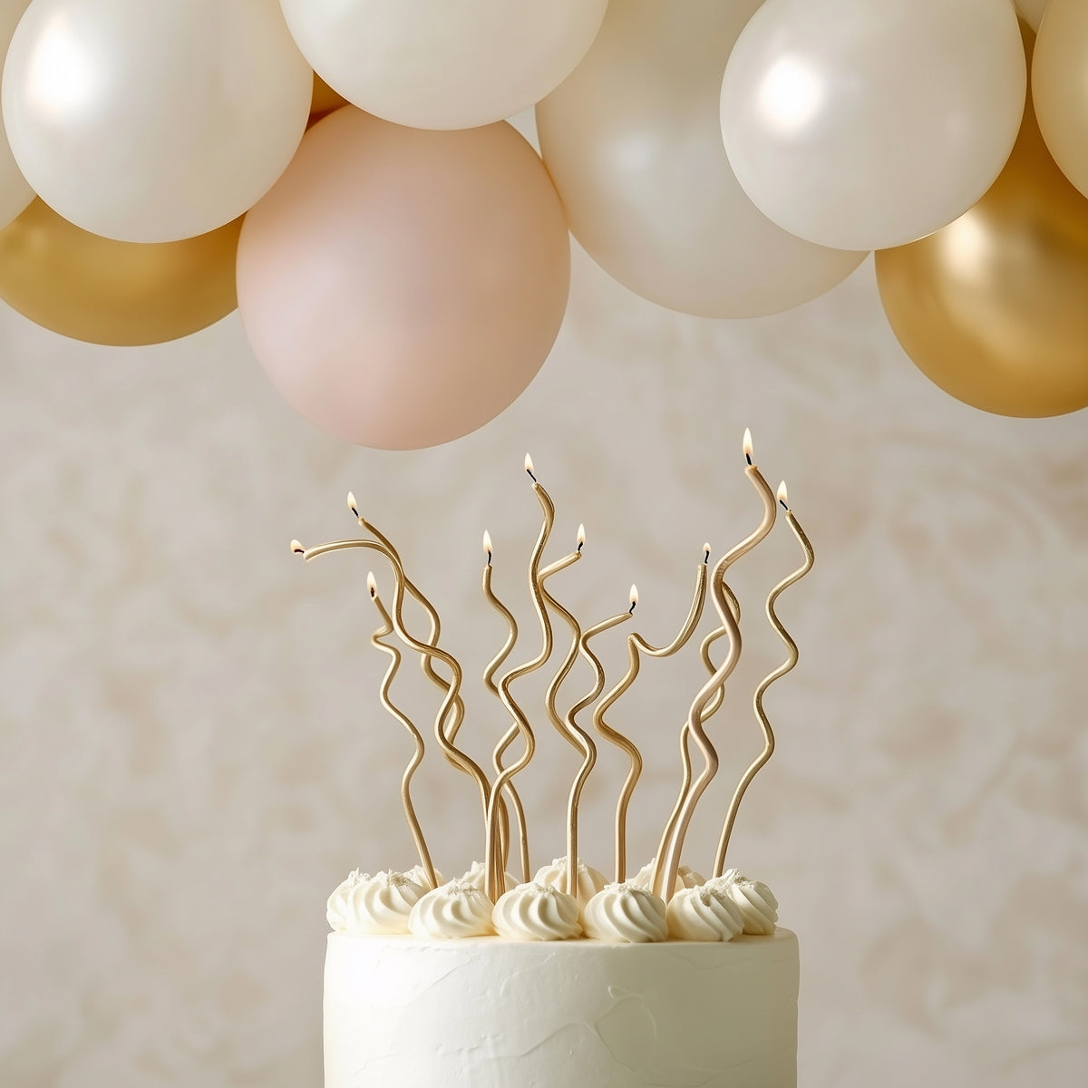 SWIRLY Cake Candles - GOLD