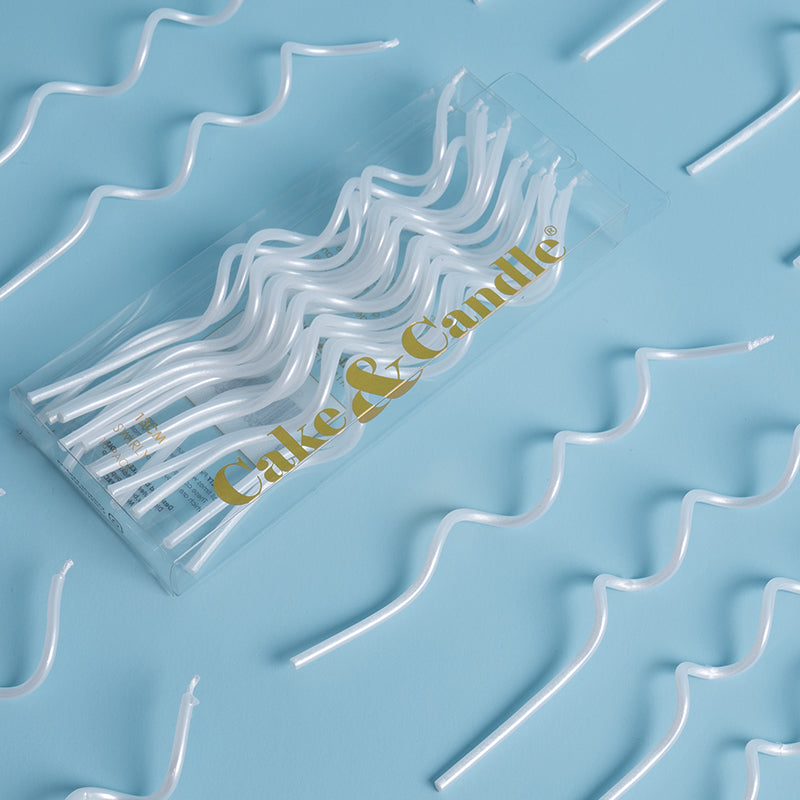 SWIRLY Cake Candles - WHITE