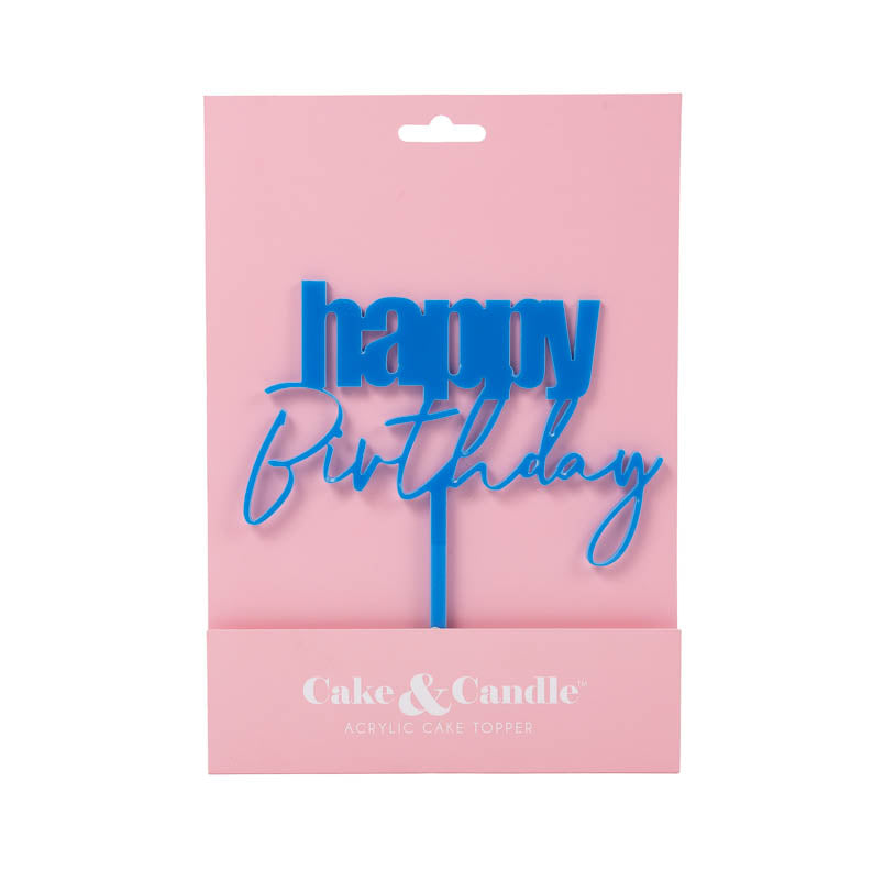 Happy Birthday Cake Topper - BLUE