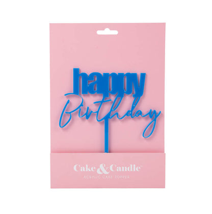 Happy Birthday Cake Topper - BLUE