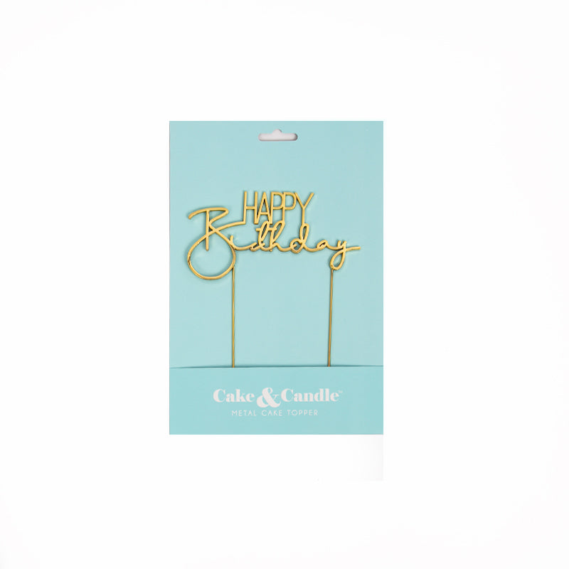 GOLD Metal Cake Topper - HAPPY BIRTHDAY