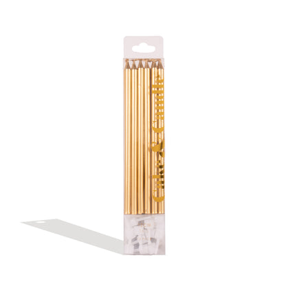 Tall Cake Candles - GOLD