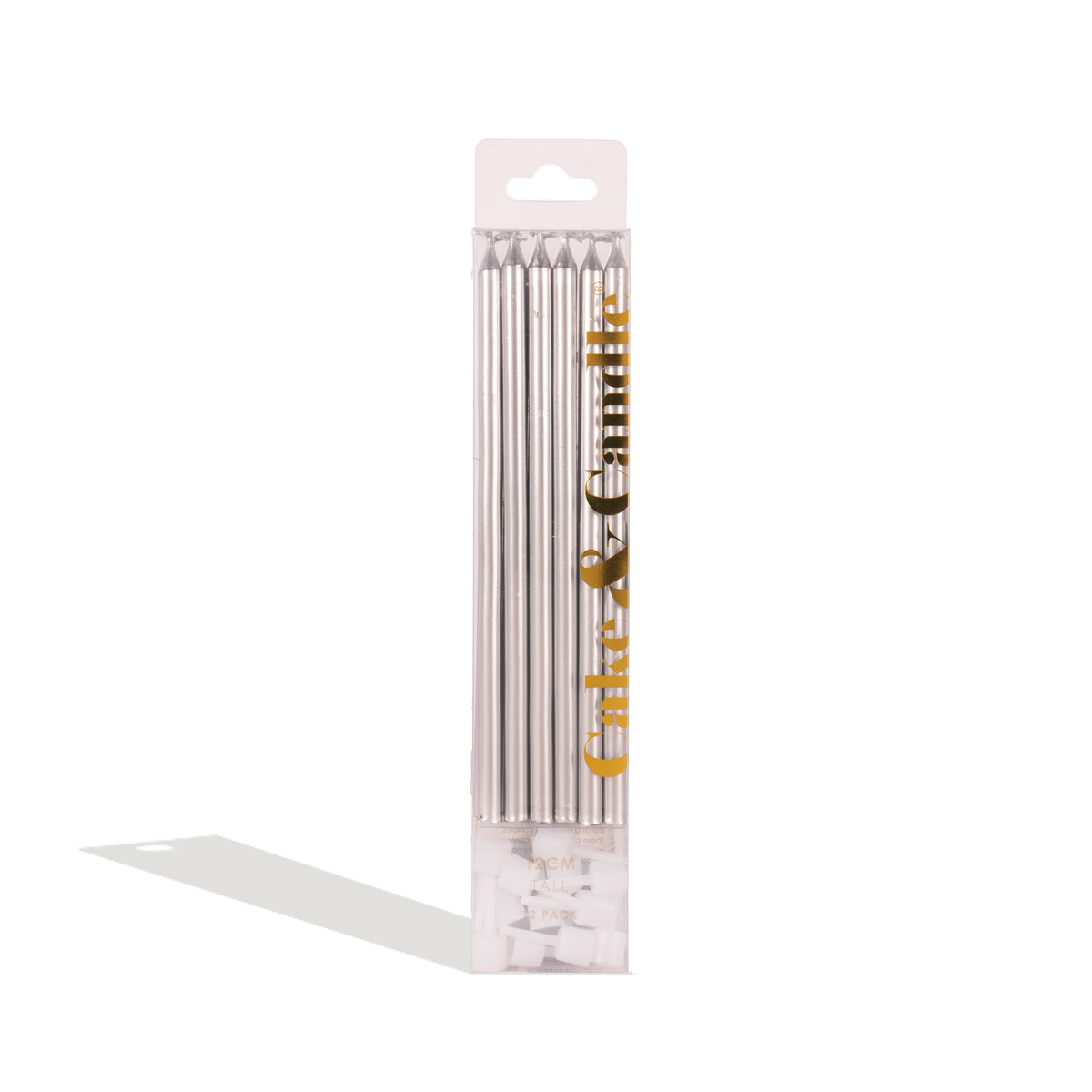 Tall Cake Candles - SILVER