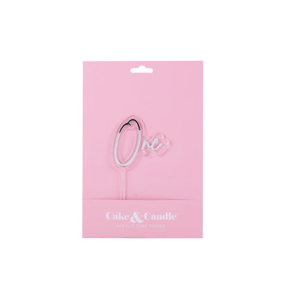 SILVER / CLEAR Layered Cake Topper - ONE