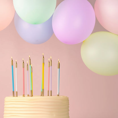 GOLD DOUBLE DIPPED Cake Candles - PASTEL MIX