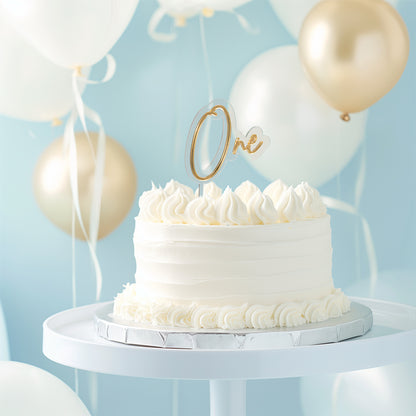 SILVER / CLEAR Layered Cake Topper - ONE