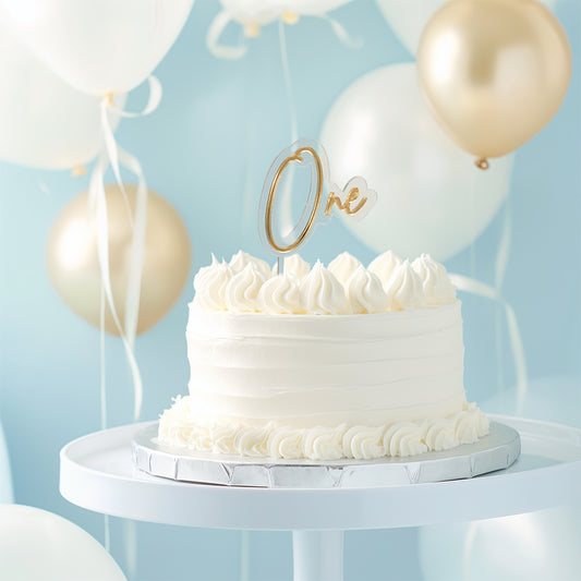 SILVER / CLEAR Layered Cake Topper - ONE