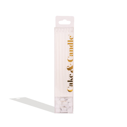Tall Cake Candles - PEARLISED WHITE