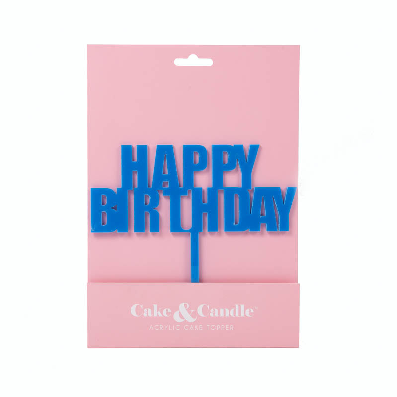 Happy Birthday Cake Topper - BLUE