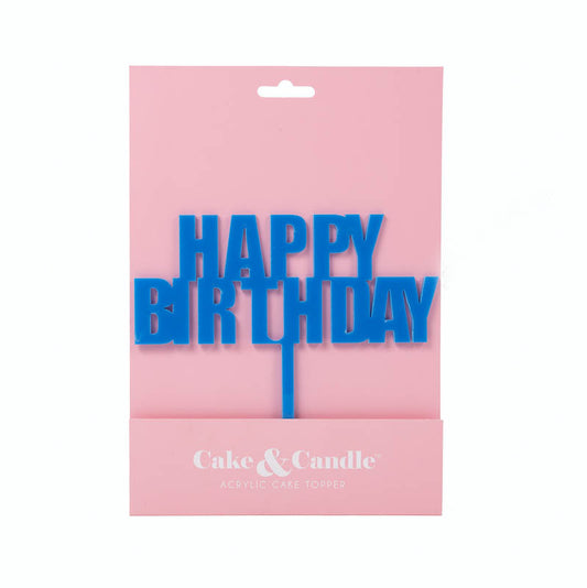 Happy Birthday Cake Topper - BLUE