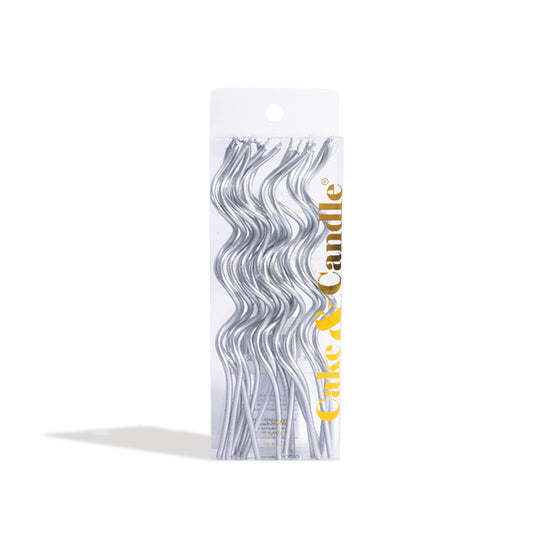 SWIRLY Cake Candles - SILVER
