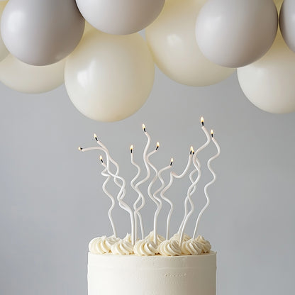 SWIRLY Cake Candles - WHITE